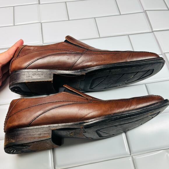 Johnston Murphy 20-6240 Brown Leather‎ Slip On Loafers Men’s 9.5M - Picture 7 of 10
